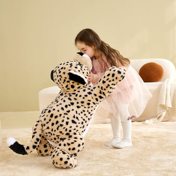 Ikasa Giant Cheetah Stuffed Animal Plush Toy,Large Leopard Cute Jumbo Soft Toys,Huge Big Size Plushy Plushie,Gifts For Kids (Brown, 30 Inches)