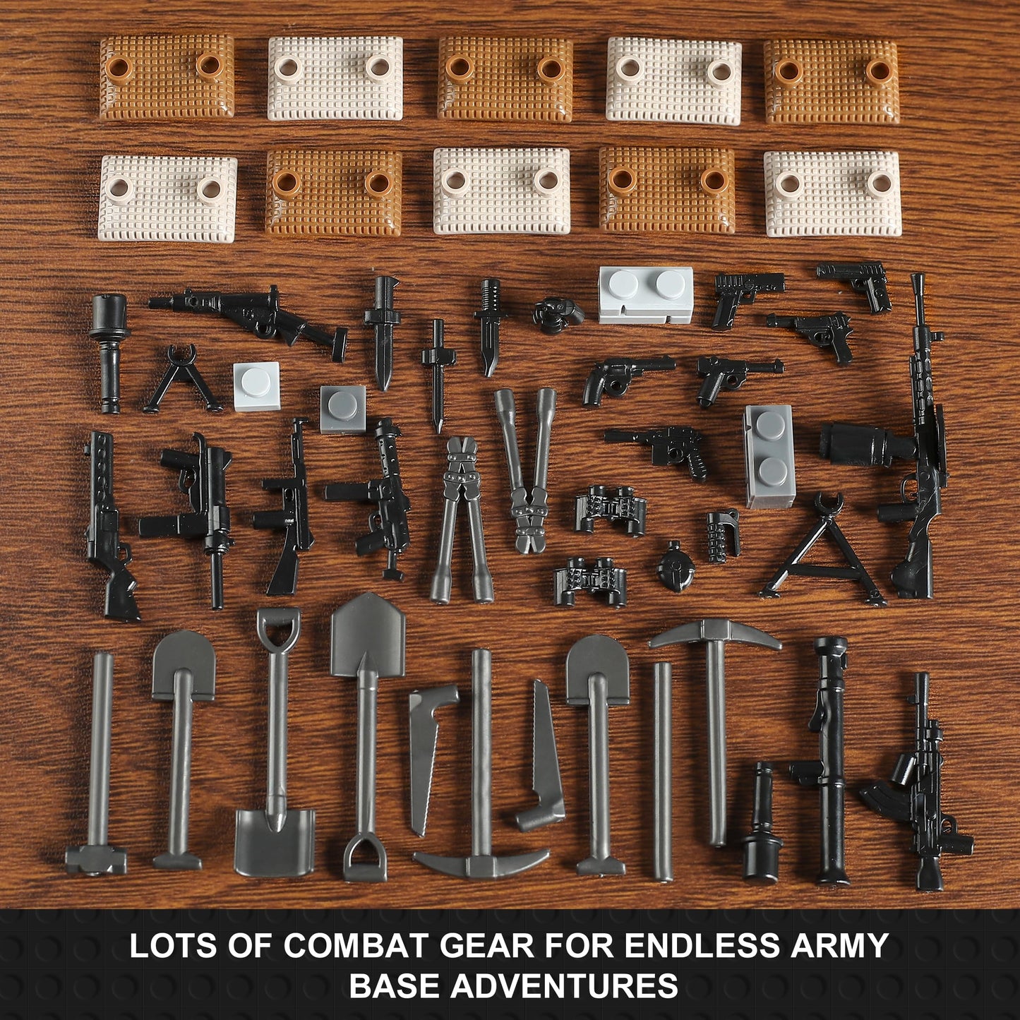 MISTBUY WW2 Army Tank Building Set - 1452 Pieces, Green/Grey/Brown, Compatible with Lego, Includes US Sherman & Stuart Tanks, Military Weapons