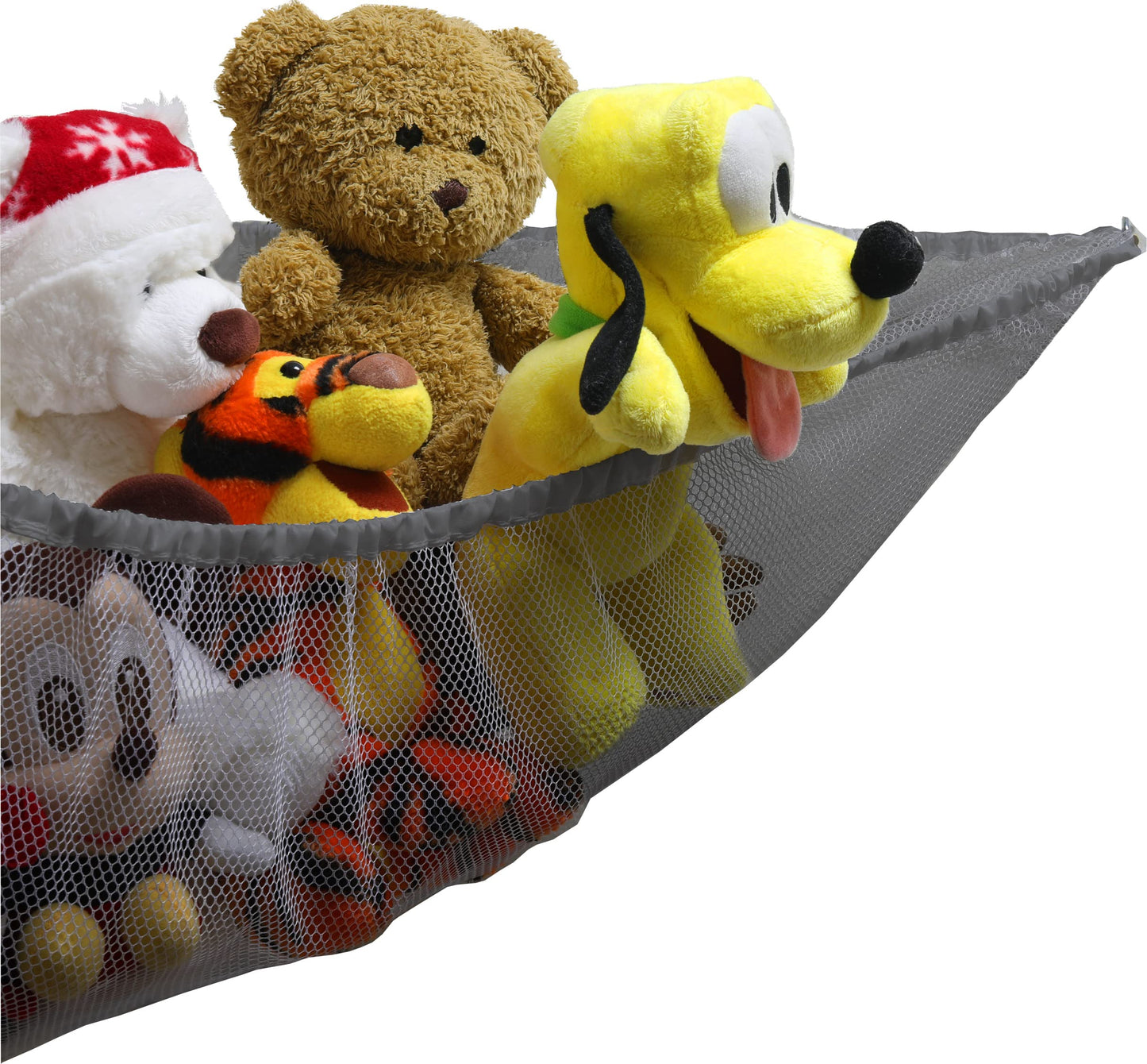 Simple Houseware 2 Pk - Stuffed Animals Jumbo Toy Storage Hammock, Grey