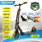 SereneLife Kick Scooter mature-themed Teenagers Kids- 2 Wheel Kids Scooter with Adjustable T-Bar Handlebar - Alloy Anti-Slip Deck - Portable Folding Scooters for Kids with Carrying Strap - Leopard