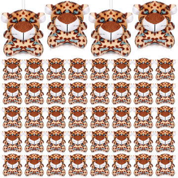 Shappy 50 Pcs Mini Animal Plush Toys Small Stuffed Animals Bulk Cute Tiny Plushies Keychains For Gift Party Carnival Prize(Leopa