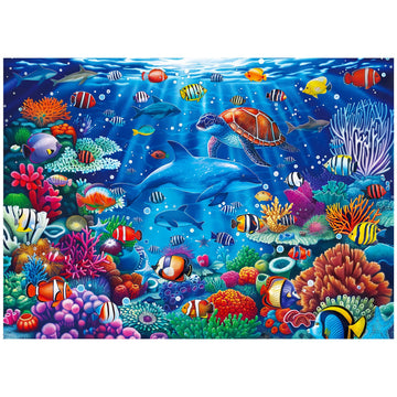 ALL4JIG Sea World Fun Jigsaw Puzzles for Adults and Kids, 500 Pieces, Christmas Secret Santa Gift, White Elephant Gifts, Number 