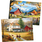 2 Pack 300 Pieces Puzzle for mature-themeds Autumn Puzzle Farm Jigsaw Puzzles 300 Pieces for mature-themeds Kids Seniors Countryside Jigsaw Puzzle enhanced Cardboard Puzzles for Tabletop Family Activity Gift