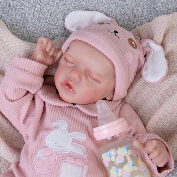 Milidool Lifelike Reborn Baby Dolls Girl-20 Inch Baby Soft Body Realistic Newborn Full Vinyl Body Sleeping Real Life Baby Dolls 