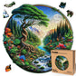 Leogor Mosaic Wooden Jigsaw Puzzles For Adults With Whimsical Pieces – 200 Piece Colorful Landscape Puzzle With Unique Animal-Shaped Wood Pieces – Medium 11.5'' X 11.2''