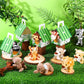 Spakon 88 Pcs Wildlife Party Favors for Boys and Girls Includes 18 Sets Mini Wild Animal Stuffed Animals Plush Keychains Party G