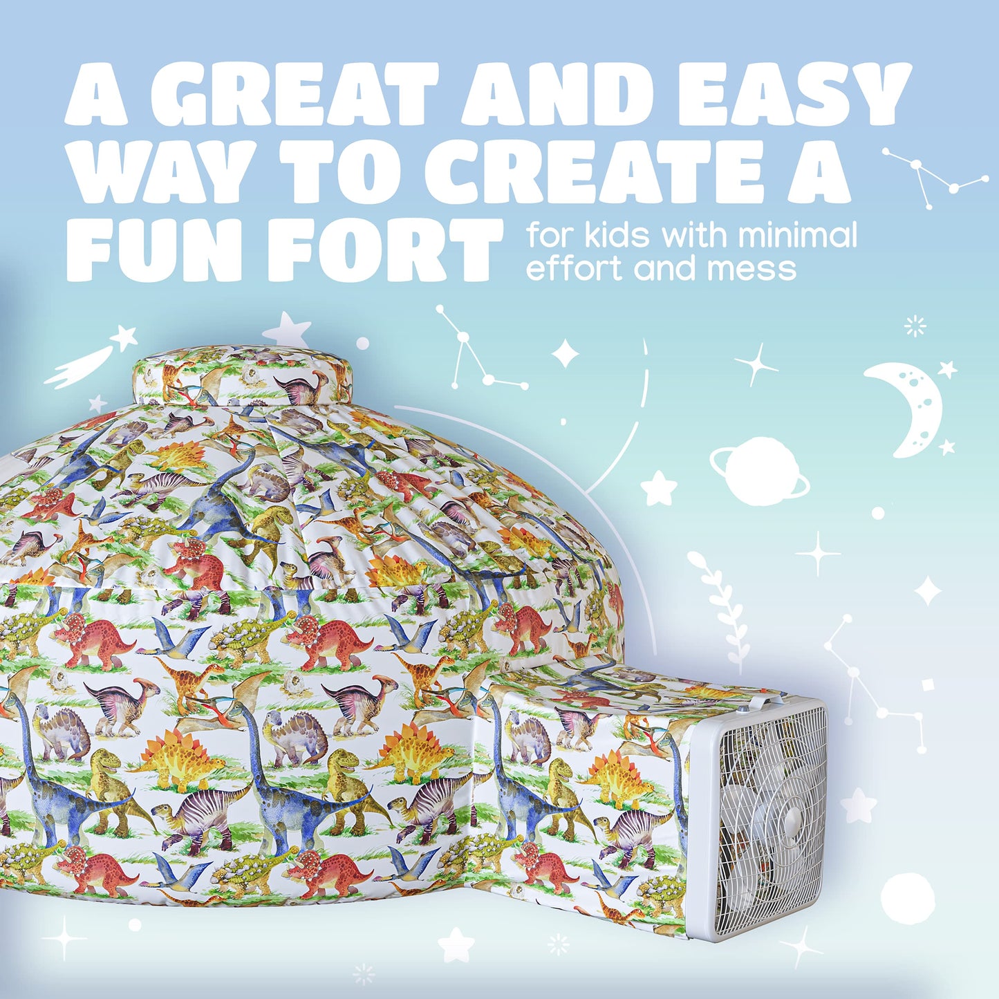 Skywin Air Tent Fort Dinosaur Playhouse for Kids (Dino) - Classic Inflatable Kids Fort Sets Up and Stores Away in Seconds, 77 x