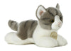 Aurora® Grey Tabby Cat Stuffed Animal - 8 Inches, Lifelike Detail, Polyester Material - Model 10813