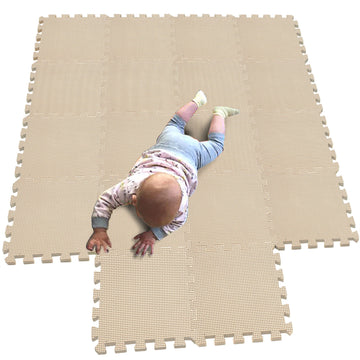 Mqiaoham® 18 Pieces Puzzle Play Mats, Soft Baby Play Mat, Kids Interlocking Foam Floor Tiles, Toddlers Carpet Playmats G301018-110