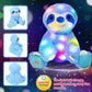 Cuteoy Blue Sloth Led Stuffed Animal Light-Up Plush Birthday Christmas Plushies Toy Gifts For Kids Toddler Girls, 10.5'