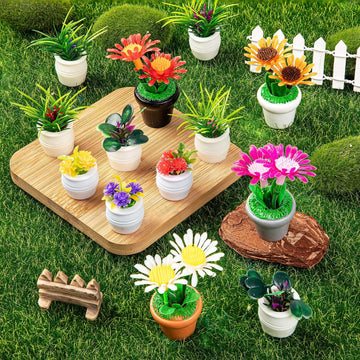 26Pcs Dollhouse Plant, Miniature Bonsai Plant Mini Potted Plant Flower for Dollhouse Decoration, Christmas Birthday Present DIY