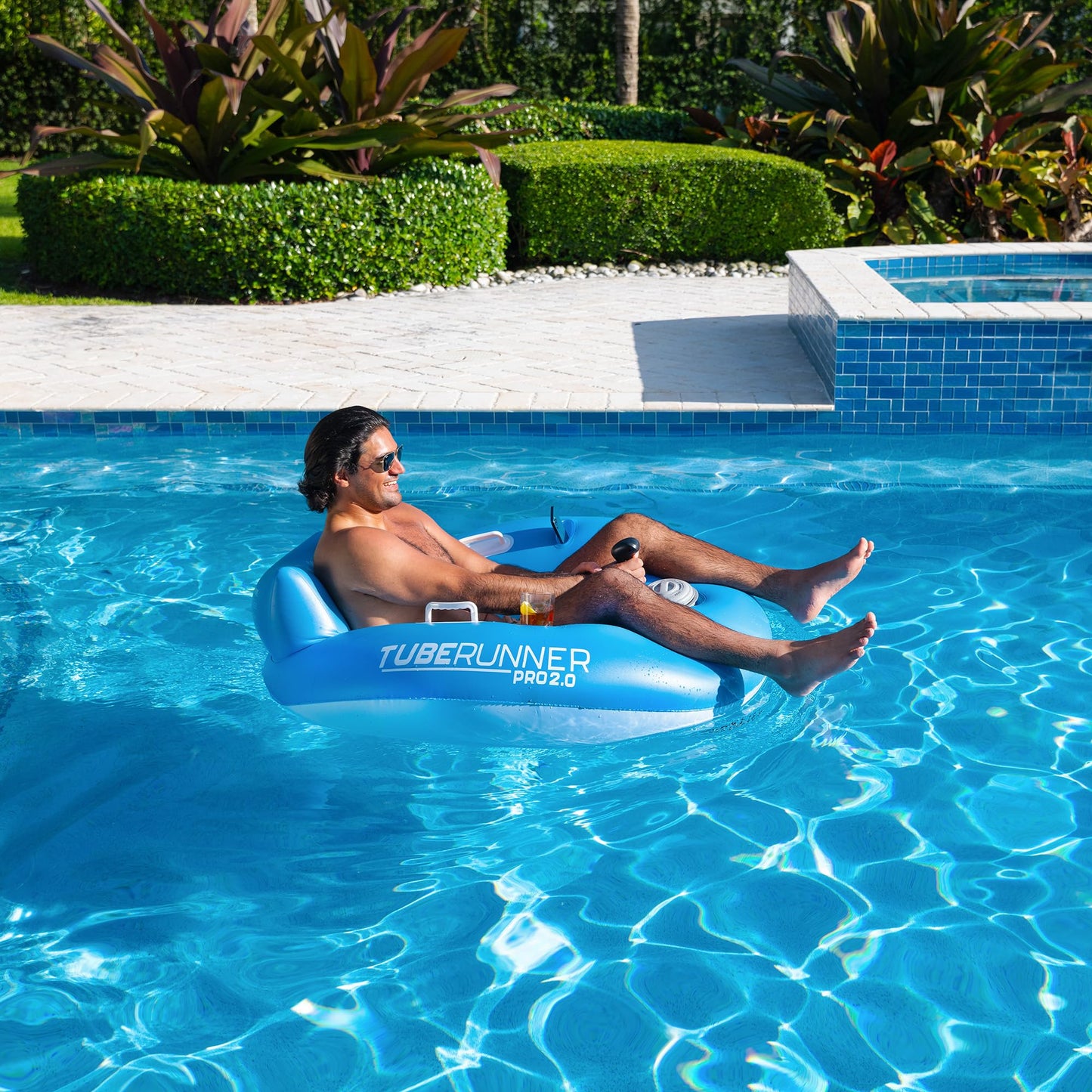 PoolCandy Motorized Pool Tube LX Deluxe, Large, Grey, Model PC3225TR-F, Upgraded Power & Comfort for Summer Fun