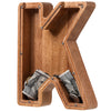 Piggy Bank for Kids Boys Girls, Wooden Large Letter Piggy Bank Alphabet Money Bank with Initial K, Coin Bank Fun Gifts for Birth
