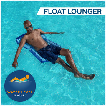 Swimways Pack-N-Float 2-In-1 Pool Chair And Tote Bag, Blue Palm