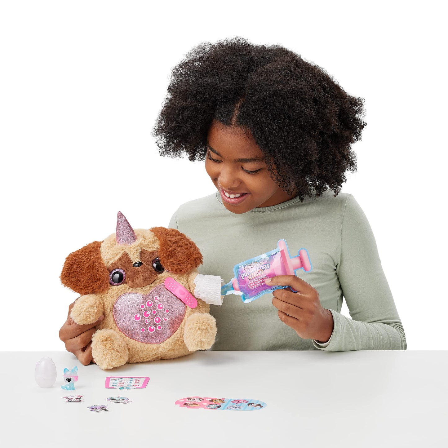 Rainbocorns Puppycorn Rescue (Poodle) By Zuru, Collectible Plush, Stuffed Animal Girl Toys, Surprise Egg, Stickers, Syringe Slime, Ages 3+ For Girls, Children