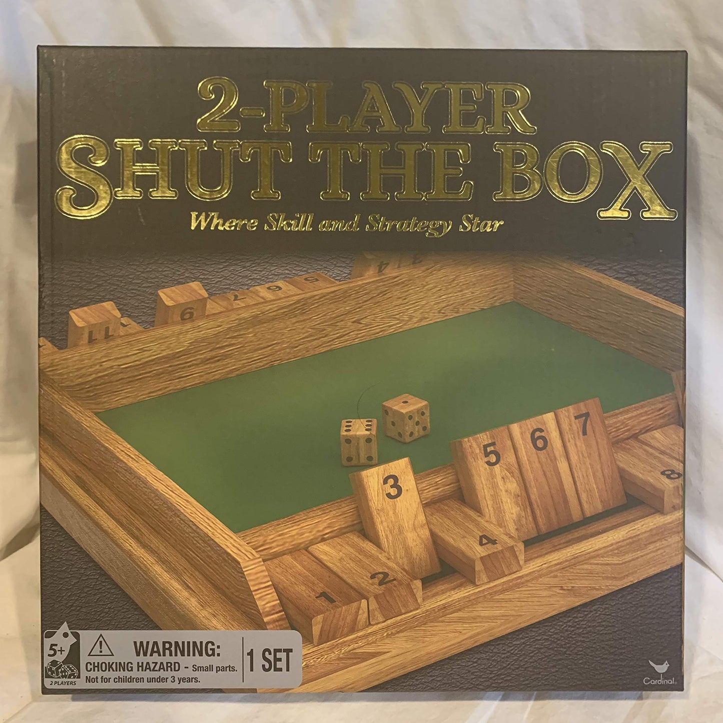 Spin Master Games Cardinal Two-Player Wood Shut The Box Game, Multicolor, One Size, Model 6040879, 4 Pieces
