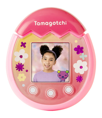 Tamagotchi 42901 Bandai Pix The Next Generation Of Virtual Reality Pet With Camera, Games And Collectable Characters-Floral, Pink