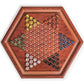Yellow Mountain Imports Wooden Chinese Checkers Halma Board Game Set - 13.6-Inch - with 60 Colored Petal-Style Glass Marbles (16