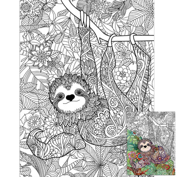 Mandala Giant Coloring Posters For Kids Adults Sloth Coloring Sheets 39.37×51.96 Inch Mandala Coloring Poster Wall Art Decor Blank Banner For School Group Family Art Craft Activities Decoration