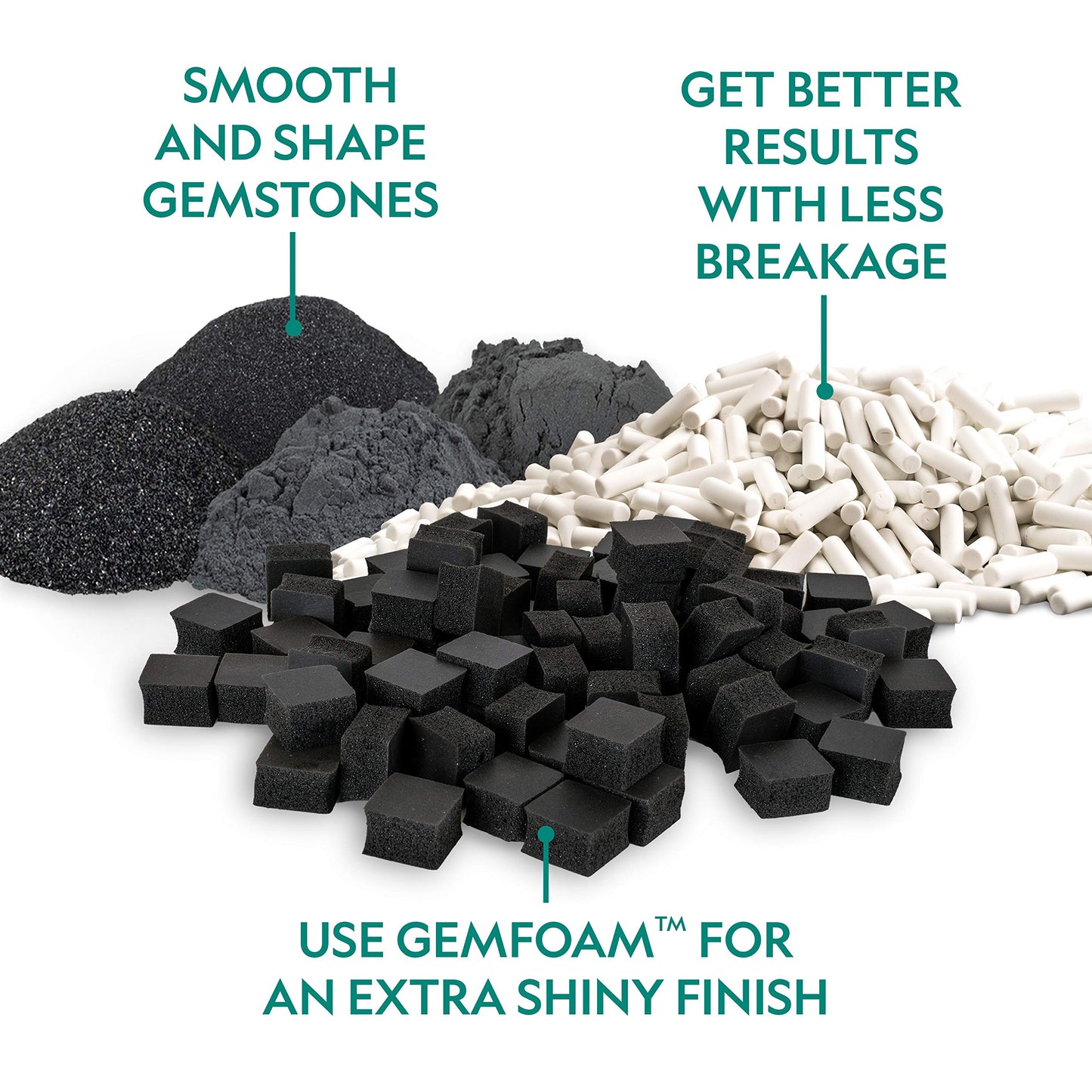 National Geographic Rock Tumbler Media - The Ultimate Rock Polishing Supplies Kit, 4 Stage Bulk Grit, 1.5 Pounds Of Ceramic Pell