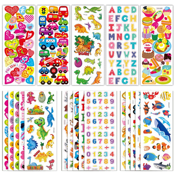 Stocking Stuffers For Kids - Puffy Stickers,3D Stickers For Kids Toddlers - 500+ Cute Stickers Pack,Christmas Party Favors For K