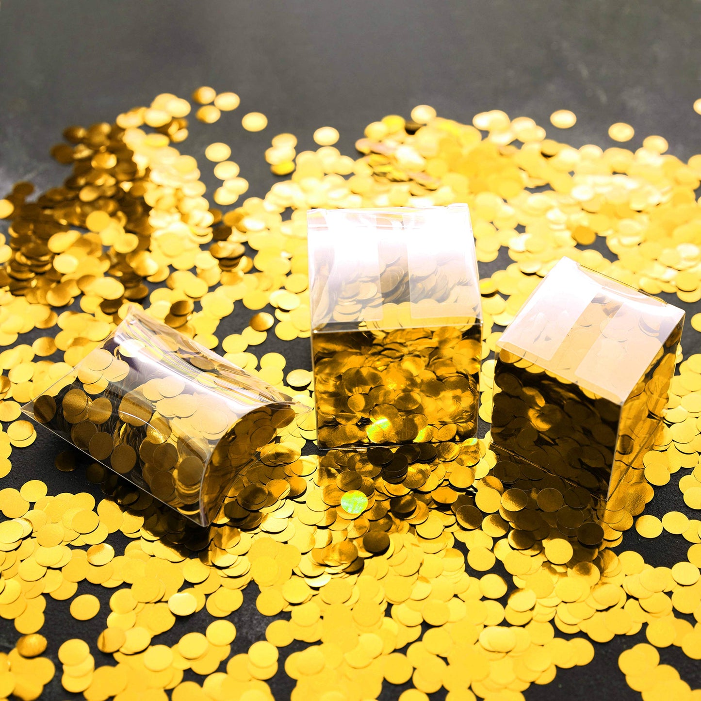 Gold Foil Mylar Round Confetti Circle Dot Graduation Wedding Table Scatter Centerpieces Baby Shower Birthday Engagement Receptio