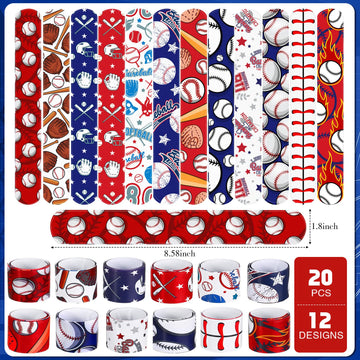 Aoriher 194 Pcs Baseball Party Favor Set Sport Party Gift Bulk Baseball Goodie Bag Filler Mini Ball Toy Silicone Bracelet Tattoo