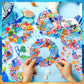 Hollowfly 48 Sets Summer Ocean Wreath Craft Kits Sea Animal DIY Wreath Hanging Ornaments Make Your Own Ocean Paper Craft with St