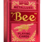 Bee Metalluxe™ Playing Cards - Red Foil Diamond Back, Standard Index
