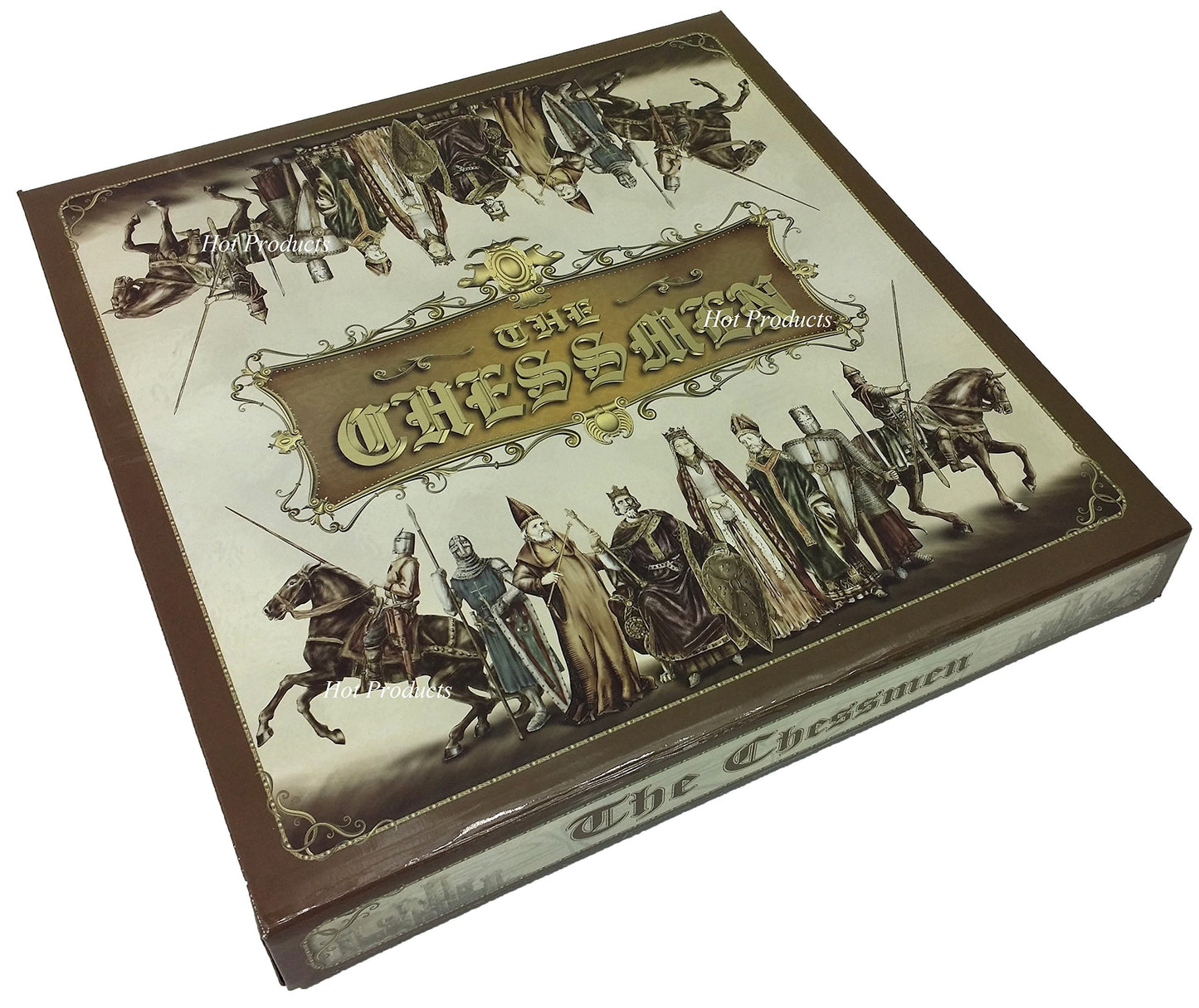 HPL Greek Mythology Chess Set - Zeus vs Poseidon - 17" Bronze Color Board - Pewter & Resin Pieces