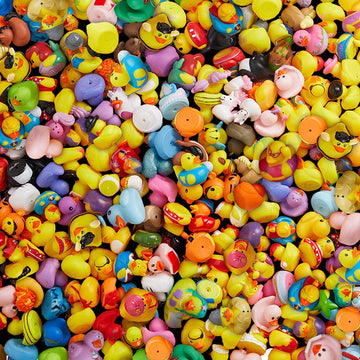 Valenlyra 200 Pack Rubber Duck For Jeeps Ducking - 2' Bulk Floater Duck For Kids - Baby Bath Toy Assortment - Party Favors, Birthdays, Bath Time, And More (100 Varieties)
