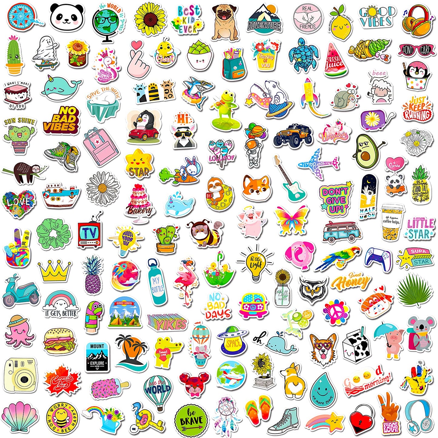 300 PCS Water Bottle Stickers, Cute Stickers for Hydroflasks VSCO Sticker Packs Cute Vinyl Waterproof Stickers for Water Bottles