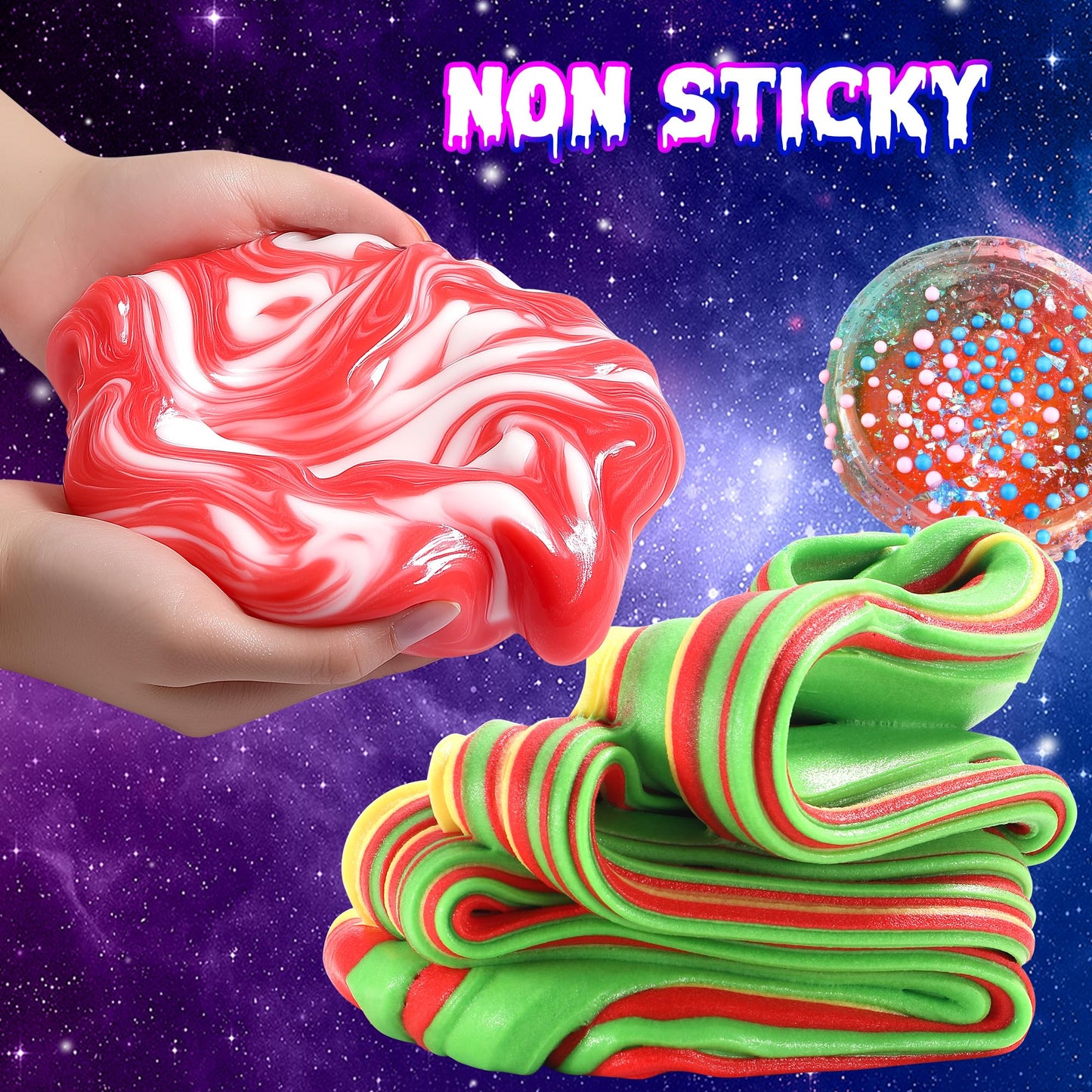 Mini Galaxy Slime Kit For Girls 6-12 Years Old, Glimmer Crunchy Slime, Foam Slime,Butter Slime, Stress Relief Toys, Party Favors