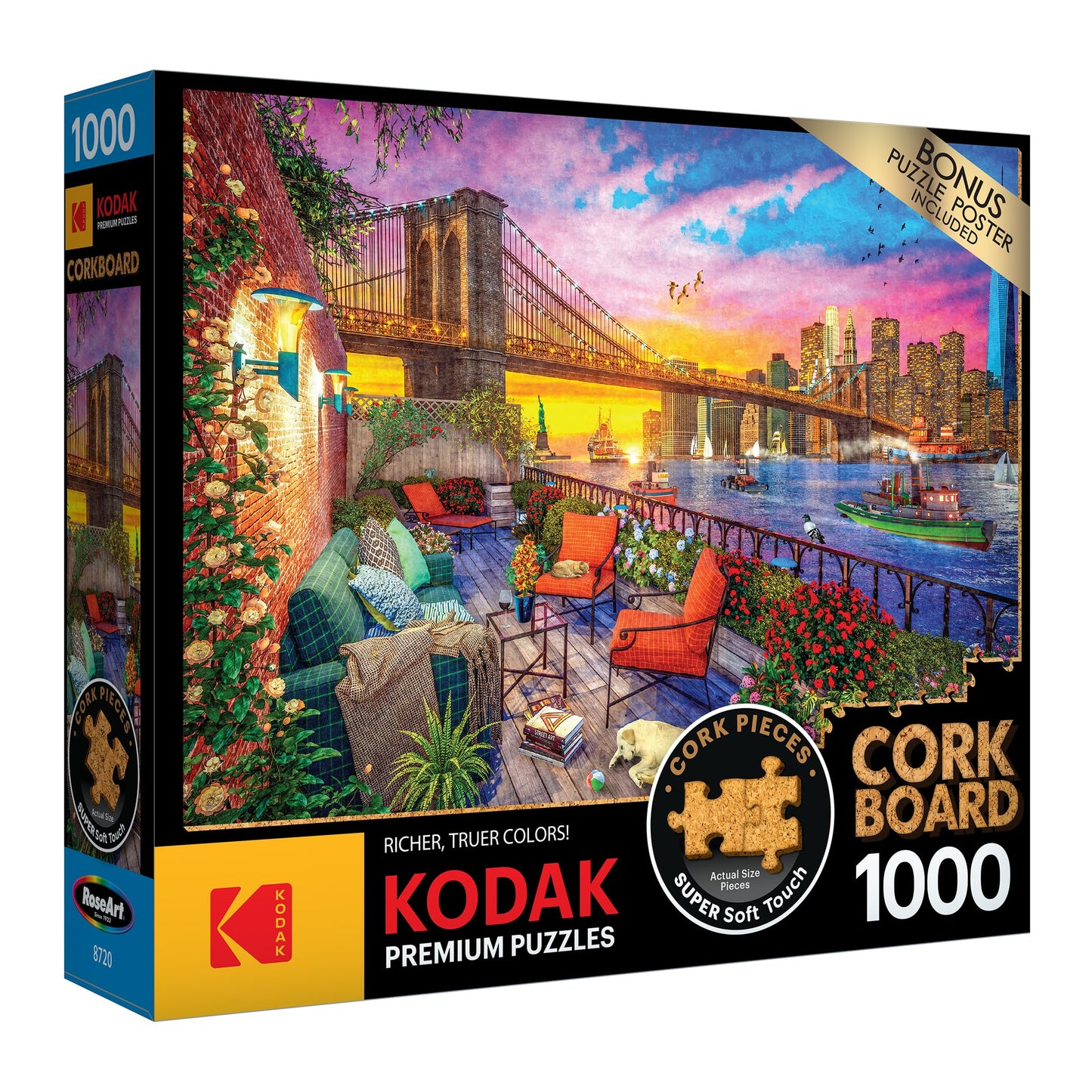 Roseart - Kodak Premium Cork - Manhattan Balcony Sunset - 1000 Piece Jigsaw Puzzle For Adults