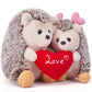 Ikasa Hedgehog Stuffed Animal Plush Toy Holding Heart With Love For Valentine Day,7.8'' Pair Of Cute Soft Small Toys,Gifts For G