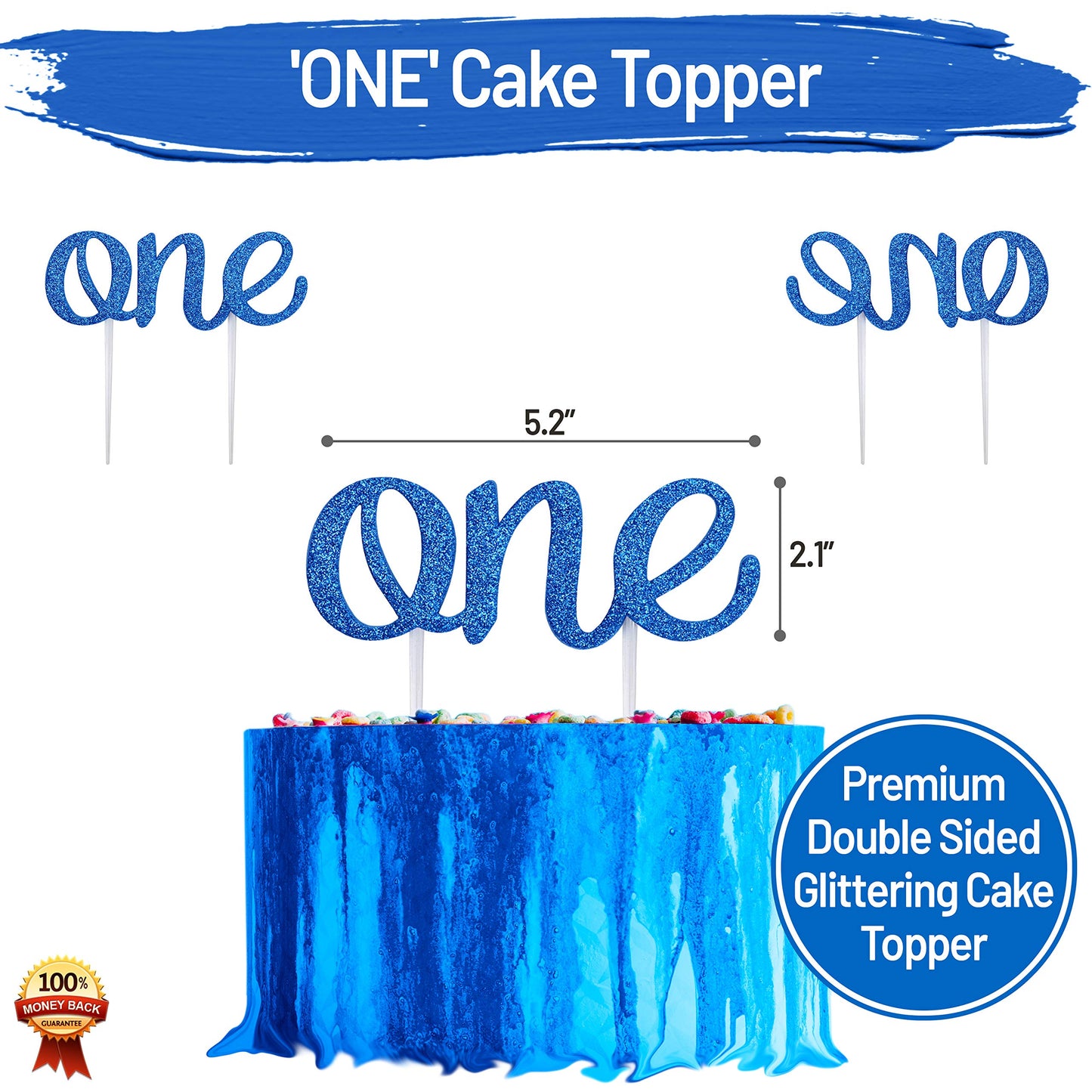 Baby 1St Birthday Boy Decorations With Crown - Baby Boy First Birthday Decorations High Chair Banner - Cake Smash Party Supplies