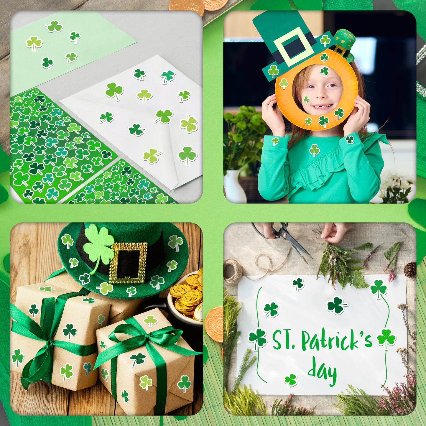 Linaye St Patricks Day Stickers Labels Bulk, 2200Pcs Shamrock Stickers For Kids Adults, 36 Sheets St. Patricks Day Stickers Labe