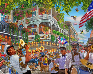 Vermont Christmas Company New Orleans Jigsaw Puzzle 1000 Piece - Fully Interlocking And Randomly Shaped Pieces - Large Size 30' X 24'