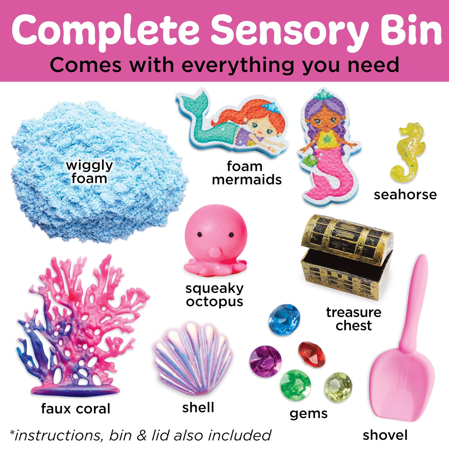 Creativity for Kids Sensory Bin: Mermaid - Mermaid Toys and Sensory Bins for Toddlers 3-4+  Sensory Box and Bin Filler  Toddler Activities and Mermaid Gifts for Girls