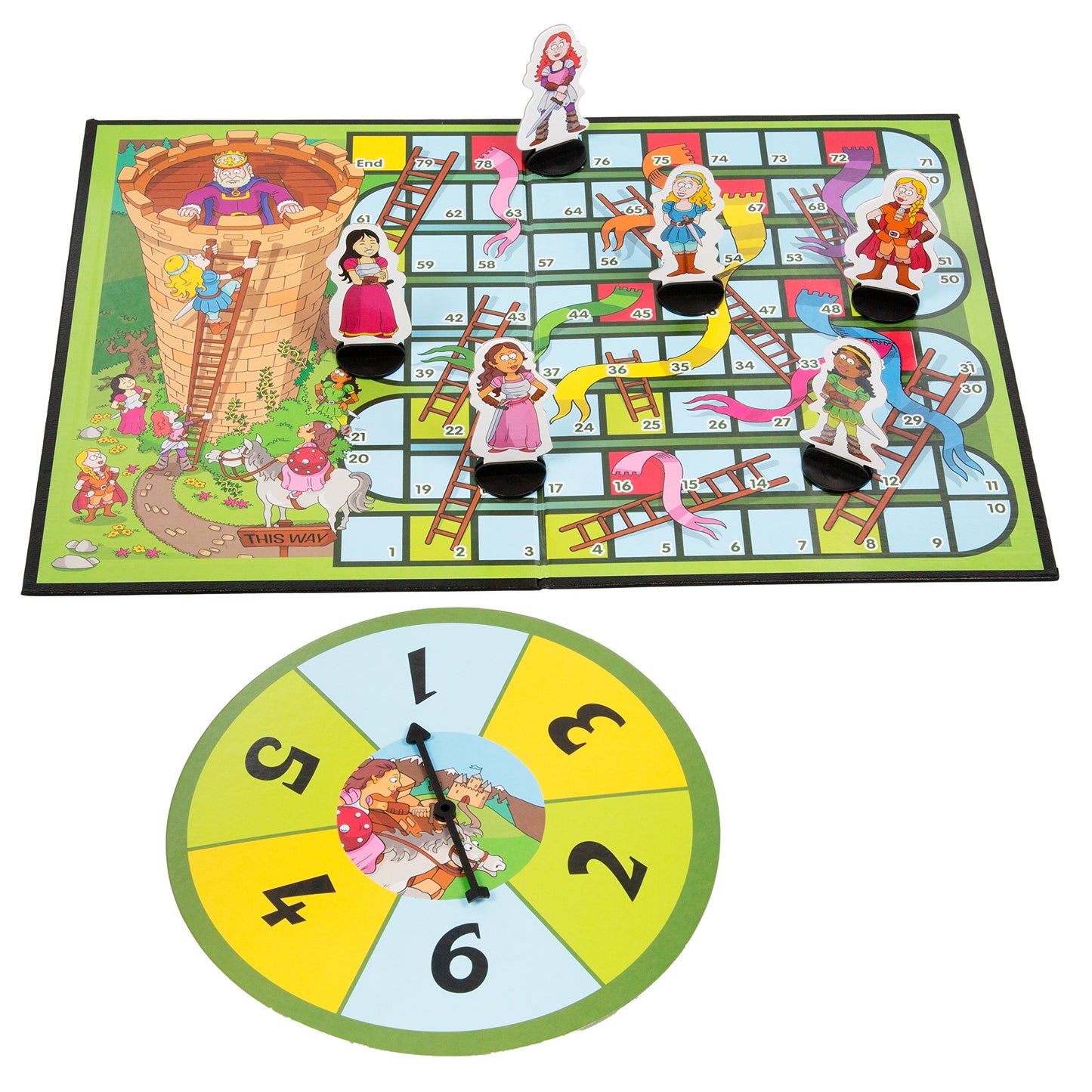 Princess Snakes And Ladders Preschool Game - No Reading Required - Early Learning Basic Couting Game For Kids Ages 3 And Up - For 2 To 6 Players By Outset