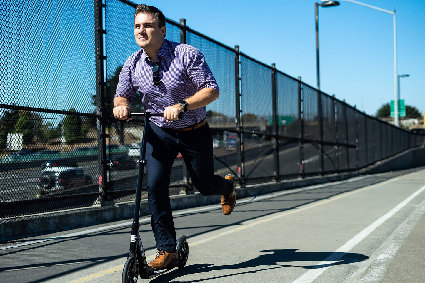 CITYGLIDE C200 Scooter for mature-themeds -Foldable  Lightweight  Adjustable mature-themed Scooter 220lbs Capacity - Kick Scooters for mature-themeds with Carry Strap and Kickstand (Black)