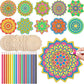 Vercraft 28 Pcs Wooden Mandala Painting Set 10 Mandala Unfinished Wood Cutouts with 18 Colored Pencil for Mandala Making Kit Man