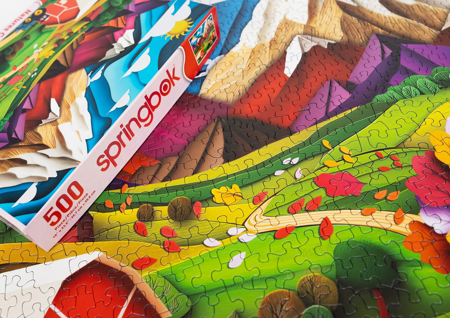 Springbok Nature'S Collage 500 Piece Jigsaw Puzzle For Adults - Vibrant Cut Paper And Quilling Image - Unique Cut Pieces - Made