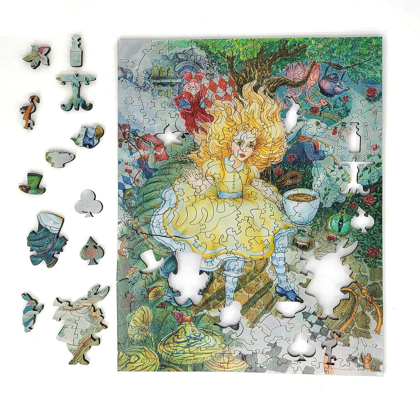 Wooden ?uzzle For Adults With Uniquely Shaped Pieces - Made In Usa By Foxsmartbox - 250 Pieces - Alice'S Fantasies