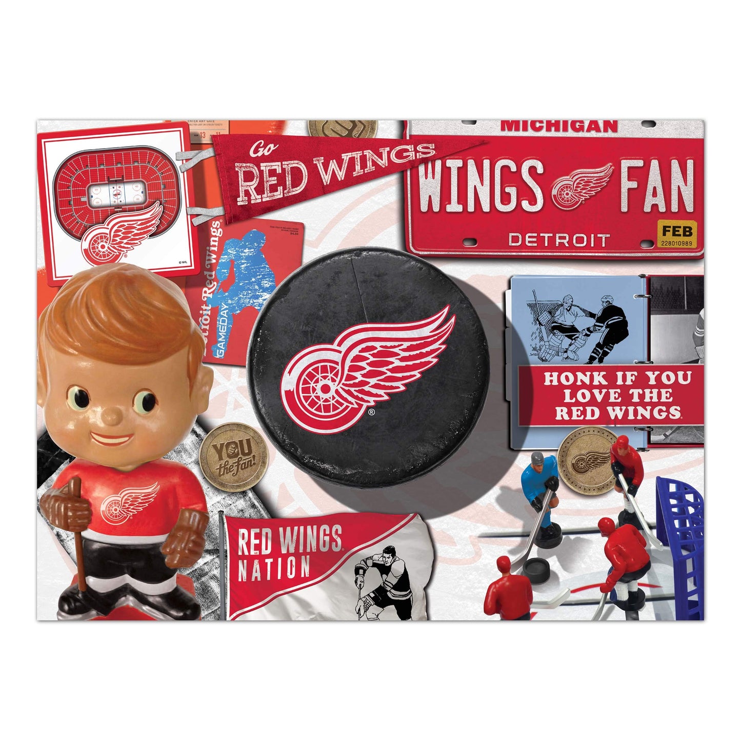 YouTheFan NHL Detroit Red Wings Puzzle - 500 Pieces, Paperboard, Team Colors, Model 0951643