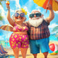 1000 Piece Jigsaw Puzzle for mature-themeds - Funny Parents or Grandparents on a Tropical Beach Vacation - Challenging Puzzle - Retirement Gift for Mom or Dad - 20x27 inch