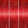 Voircoloria 3 Pack 3.3 x 6.6 ft Red Foil Fringe Backdrop Curtains, Tinsel Streamers Party Decorations, Fringe Backdrop for Birth