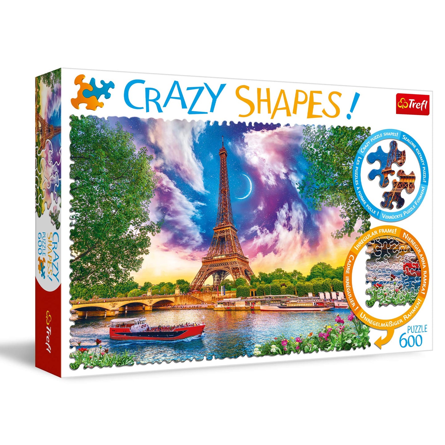 Trefl 600 Piece Crazy Shape Jigsaw Puzzle Sky Over Paris  France  Various
