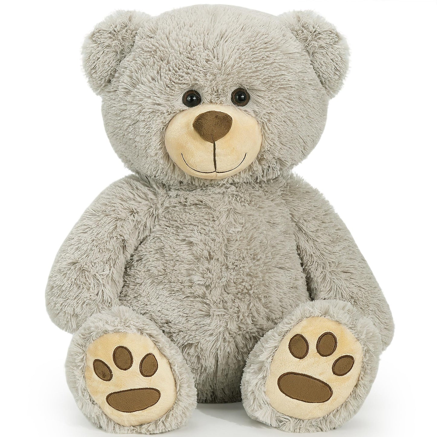 LotFancy 20 inch Gray Teddy Bear Plush Toy, Cute Footprints, Soft Stuffed Animal Gift for Kids, Baby Shower, Birthday, Christmas, Easter