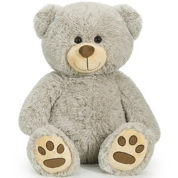 LotFancy 20 inch Gray Teddy Bear Plush Toy, Cute Footprints, Soft Stuffed Animal Gift for Kids, Baby Shower, Birthday, Christmas, Easter